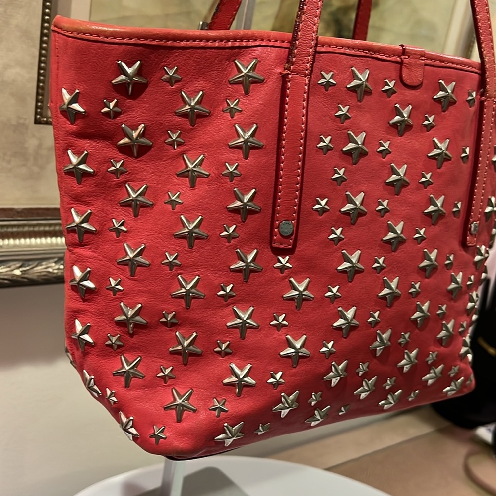 Jimmy Choo Pink Leather Star Tote Bag - Picture 13 of 16